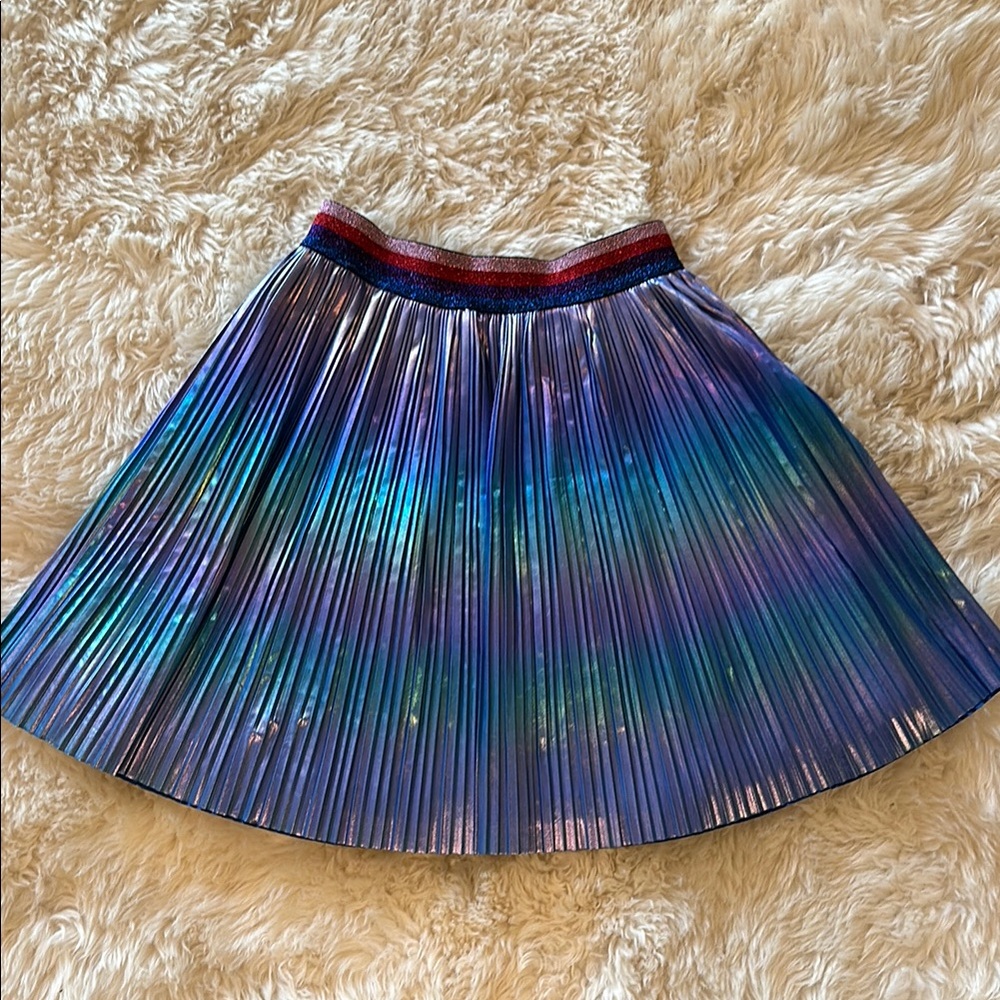 Hannah Banana Girls Iridescent Pleated Skirt Size 10.